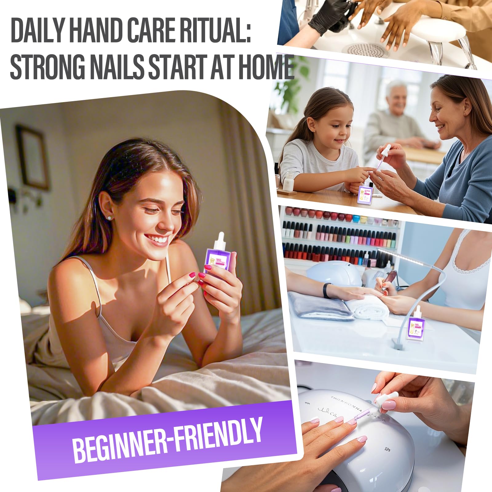 CHUCHU Nail Cuticle Oil Strengthener - Lavender Nail Repair Growth Moisturizing Treatment - Natural Jojoba Vitamin B & E for Dry Cracked Nails