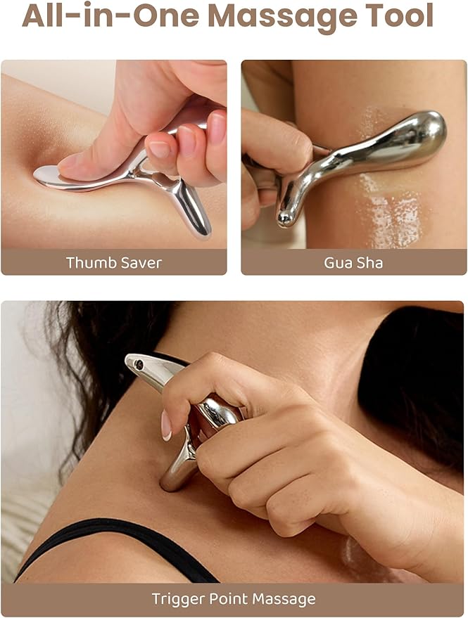 lifechill Trigger Point Massage Tool for Pain Relief Deep Tissue & Gua Sha, HSA Fascia Release Tools for Full Body, FSA Eligible Items Muscle Scraper Acupressure Tool TMJ Relief, Thumb Saver Neck Foot