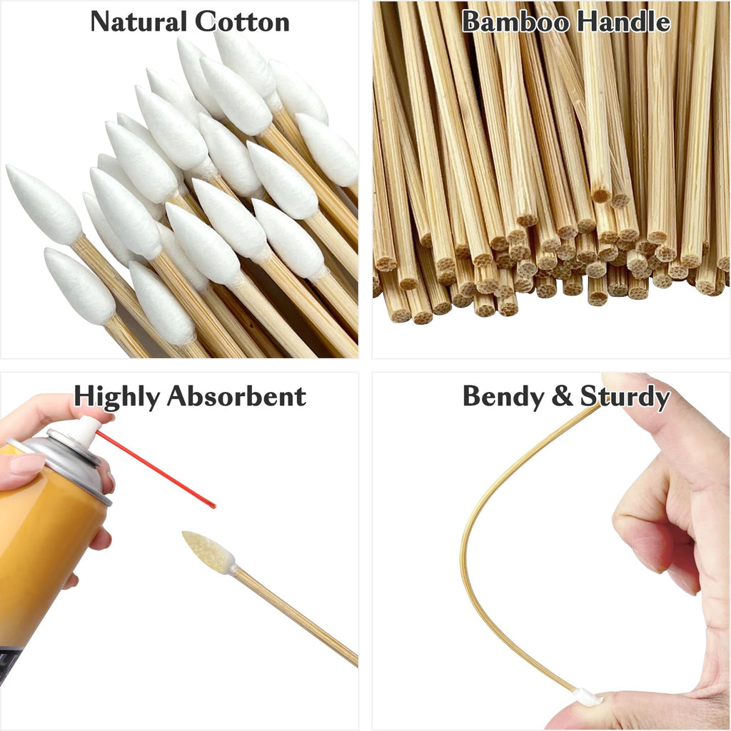 Garrelett 6 Inch Long Cotton Swabs, Gun Cleaning Swabs with Pointed Tips, Premium Tips for Gun Cleaning Supplies, Precision Cleaning Swabs for Firearms and Detailed Cleaning Tasks (600)
