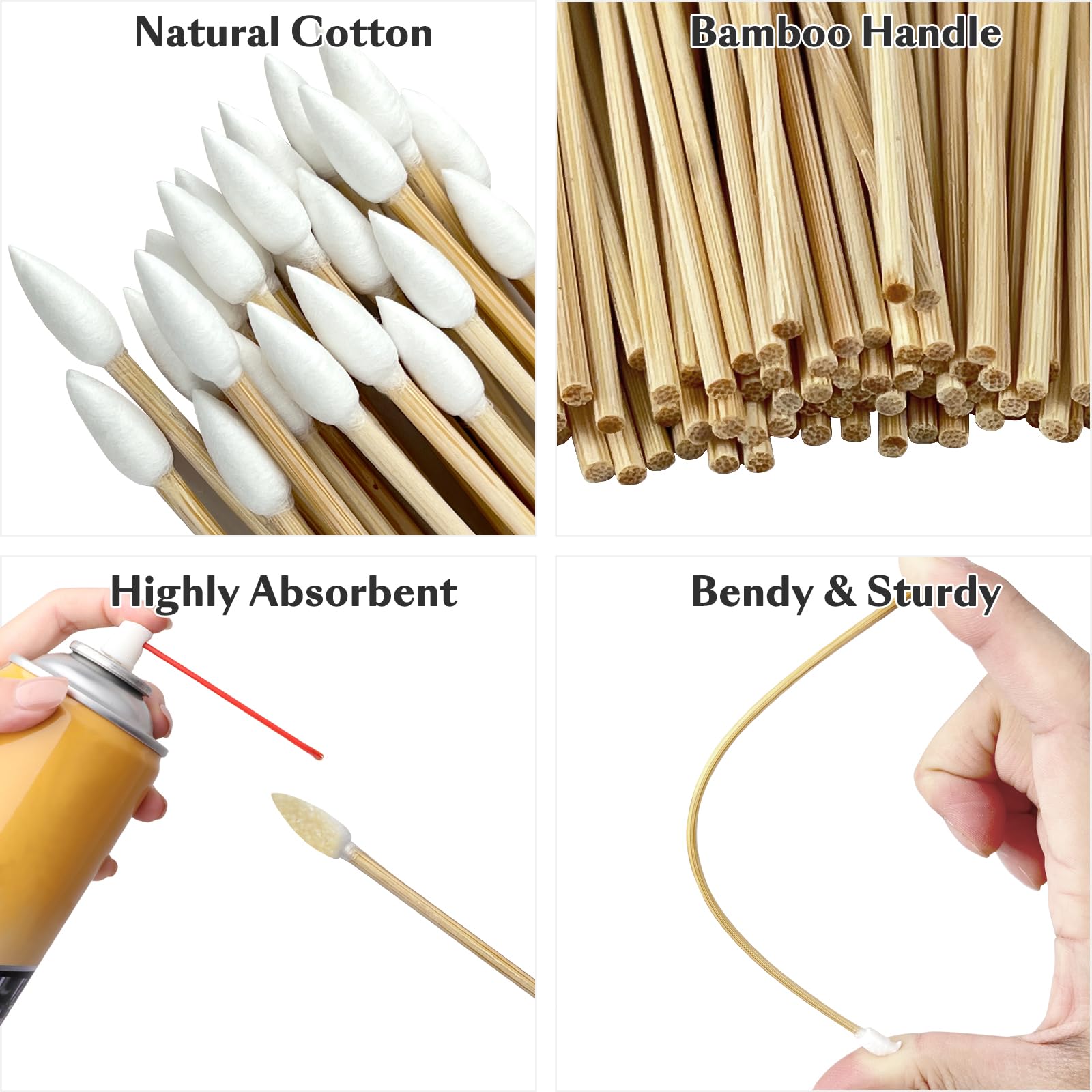 Garrelett 6 Inch Long Cotton Swabs, Gun Cleaning Swabs with Pointed Tips, Premium Tips for Gun Cleaning Supplies, Precision Cleaning Swabs for Firearms and Detailed Cleaning Tasks (600)