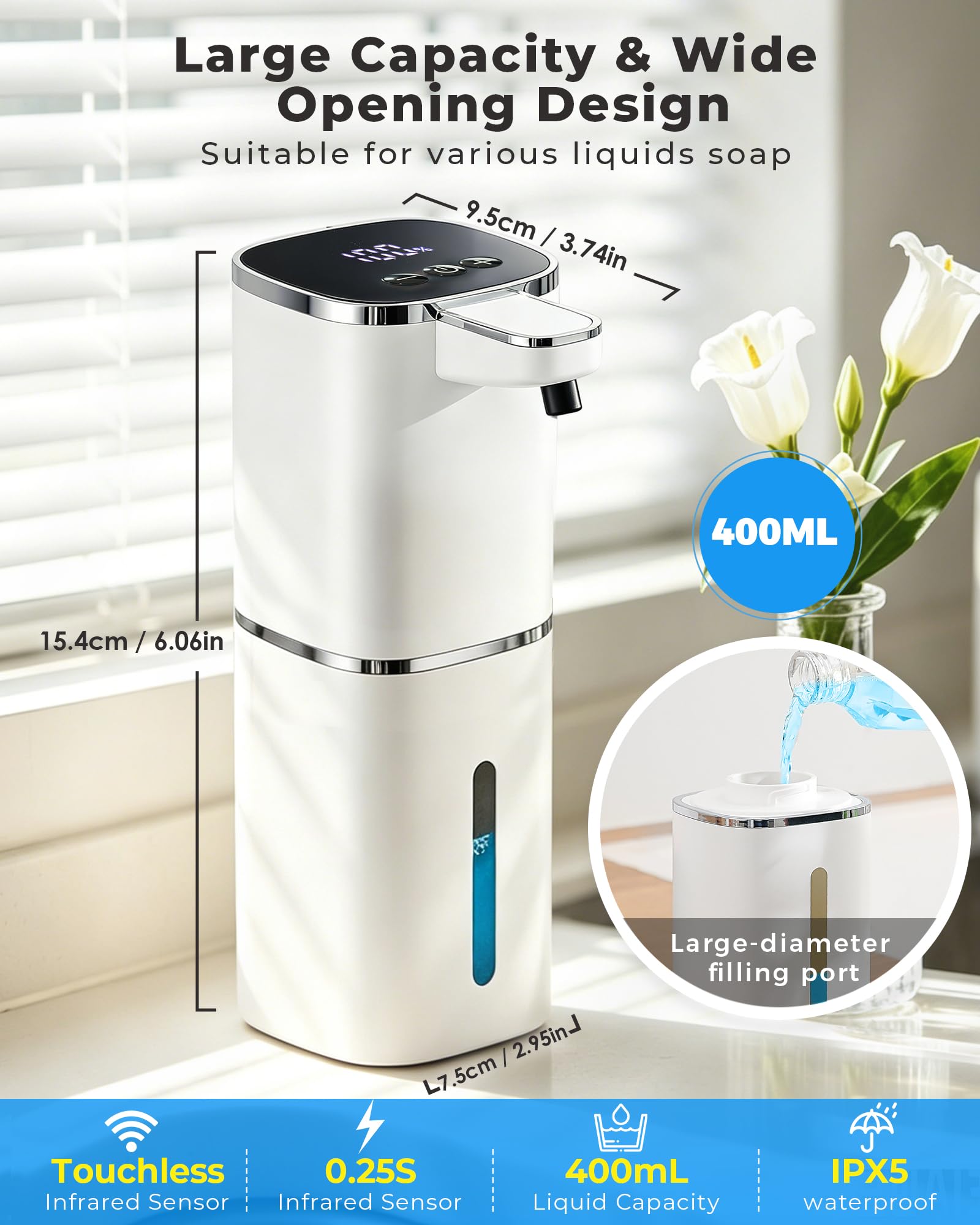 DODO MEKIA Automatic Foaming Soap Dispenser, USB Rechargeable