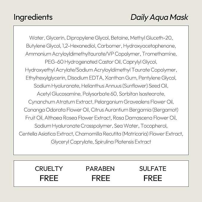 LAPCOS K Beauty Aqua Sheet Mask - Nourishing & Hydrating Face Masks with Sea Water & Spirulina Extract for Deep Hydration & Skin Barrier Support - Highly Breathable Sheet Korean Skin Care (Pack of 5)