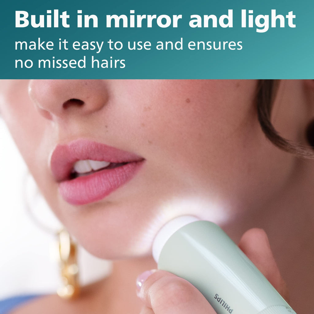 Philips Beauty Series 5000 Electric Shaver and Personal Groomer for Women, Cordless & Compact, Hypoallergenic Head, Gentle & Quick Hair Removal Easy Touch Ups, Mint Green, BRR474/00