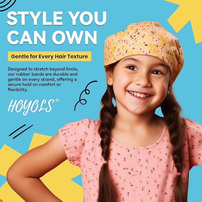 HOYOLS Small Elastics Mini Hair Ties Rubber Bands for Hair Ponytail Holders for Girl (Multicolor) TPU 1500 Pcs