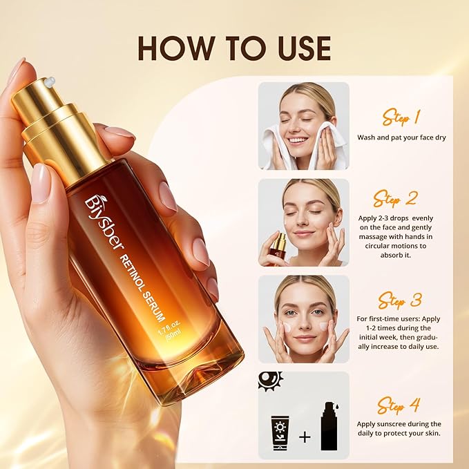 Retinol Collagen Serum for Face: Anti Aging & Anti Wrinkle Repair Peptide Serum with Boost Hydration Formula - Day/Night Facial Firming Neck Plump Skin Care for Women/Men (1.39 Fl Oz)