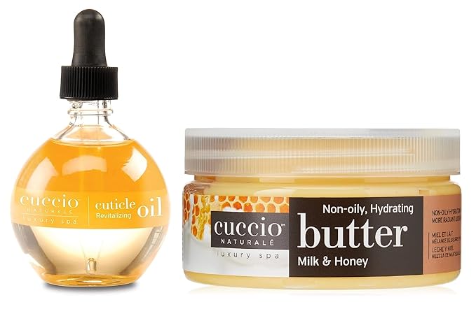 Cuccio Full Hand Treatment - Cuticle Oil 2.50 Oz and Butter Blends Moisturizing Scented Body Cream