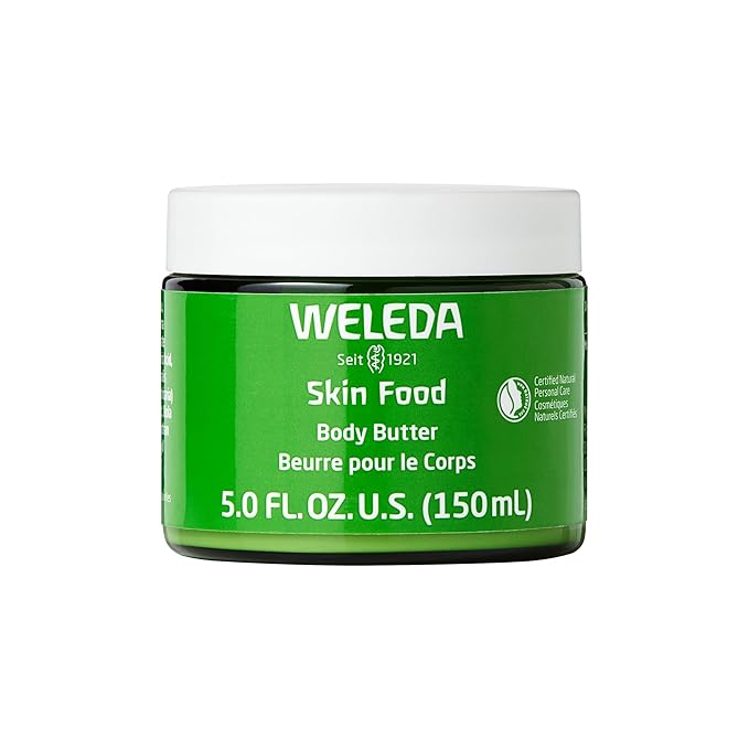 Weleda Skin Food Body Butter 5 Fluid Ounce, Sustainable Glass Jar, Plant Rich Hydrating Moisturizer with Shea and Cocoa Butter, Sweet Almond Oil and Pansy