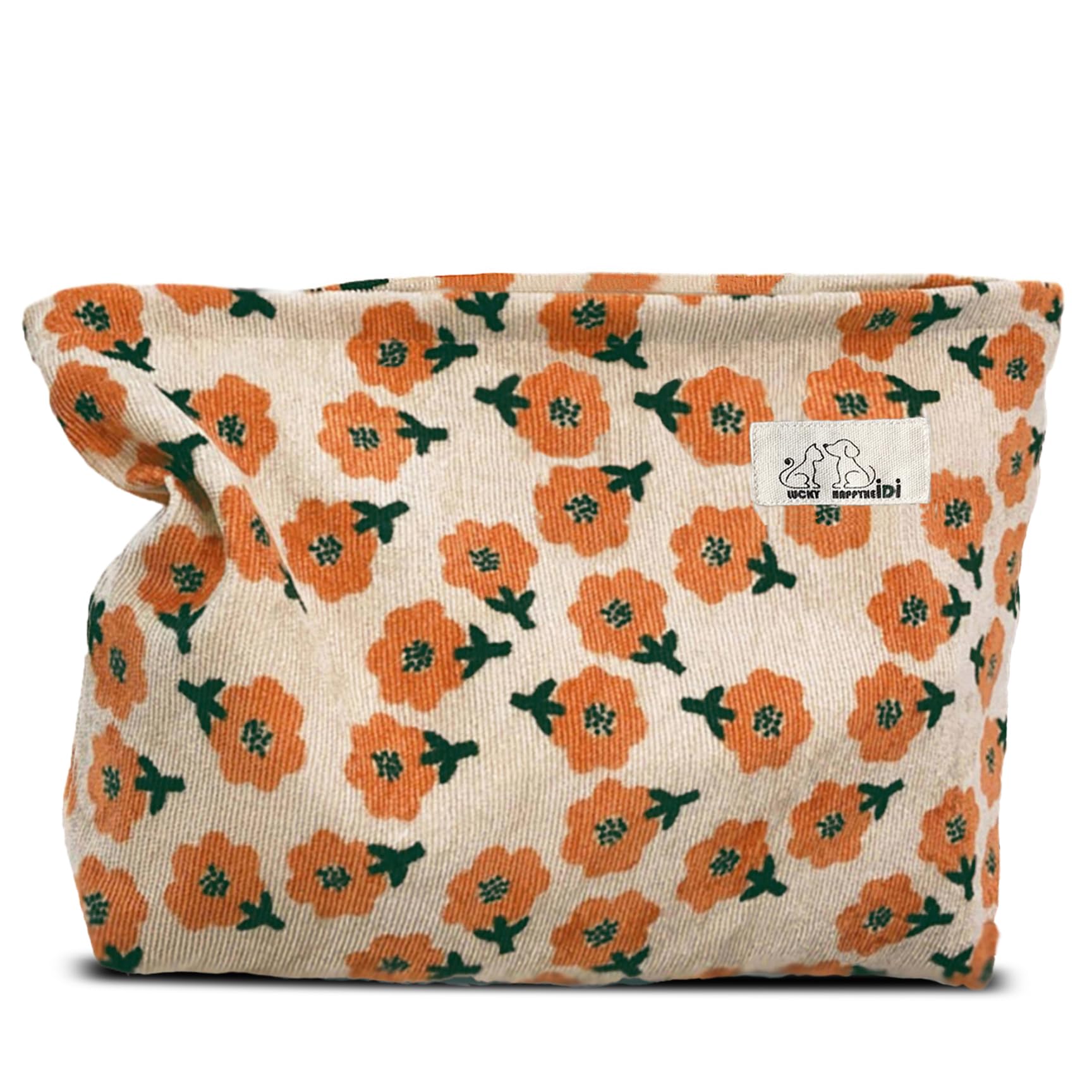 HAPPYHEIDI Large Makeup Bag Travel Cosmetic Pouch, Green Gingham