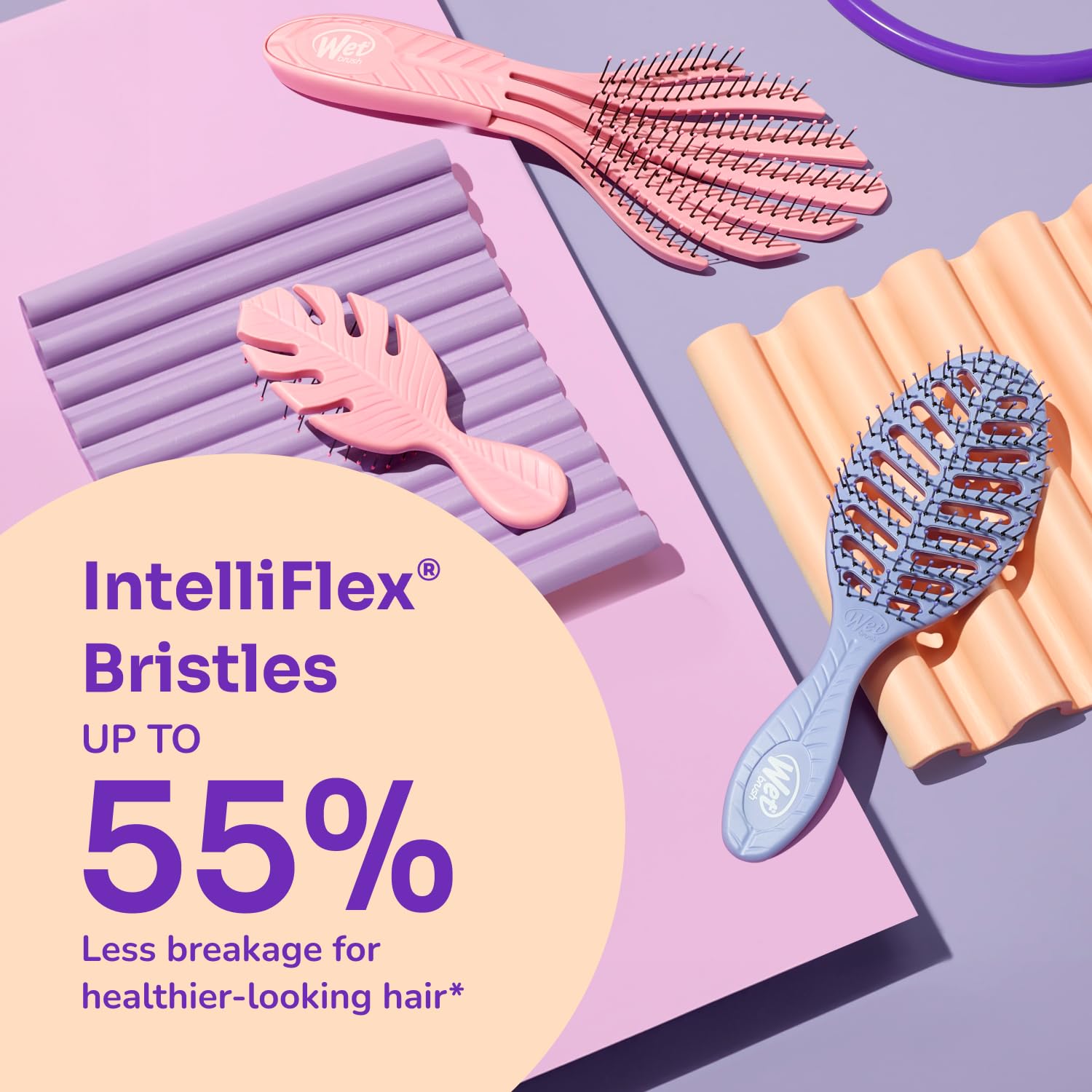 Wet Brush Go Green Hair Detangler Brush, Pink - Detangling Hair Brush - Ultra-Soft IntelliFlex Bristles Glide Through Tangles & Gently Loosens Knots While Minimizing Pain, Split Ends & Breakage