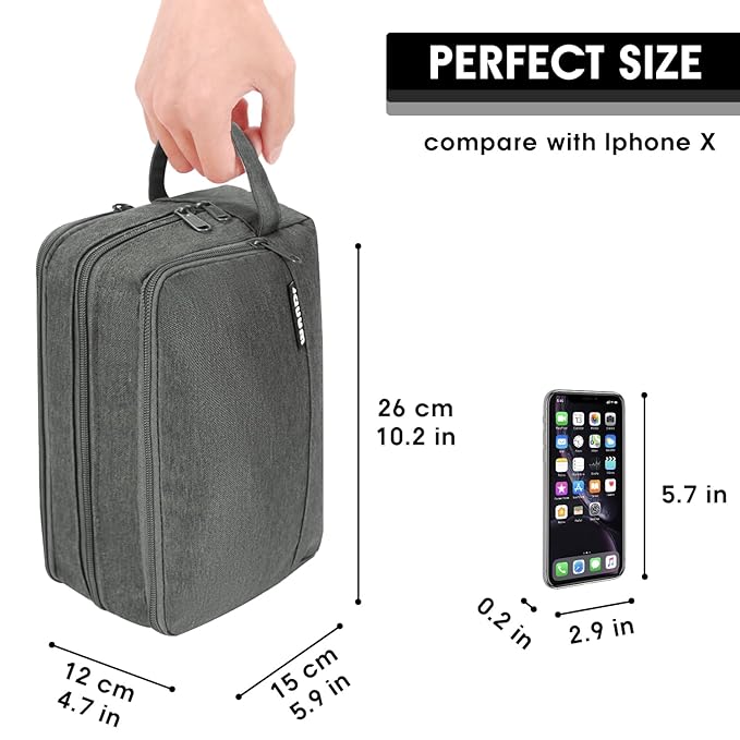 WANDF Travel Toiletry Bag for Men, Small Dopp Kit for Toiletries