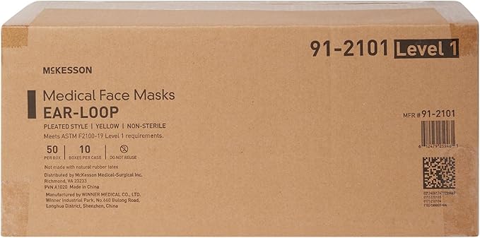 McKesson Procedure Mask Pleated 91-2101