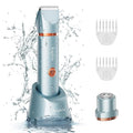 Bikini Trimmer for Women Pubic Hair: 2 in 1 Electric Razors for Women - Rechargeable Electric Shaver - IPX7 Waterproof Lady Shaver for Travel & Shower Use in Summer (Blue)
