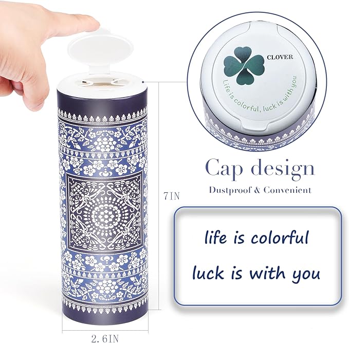 Car Round Canned Tissue Box Cup Holder Facial Tissues,Cylinder Tube Face Towel,4 Canister 3-Ply Car Napkins for Travel Tissue Bulk Fit Home,Office,School by CLOVER