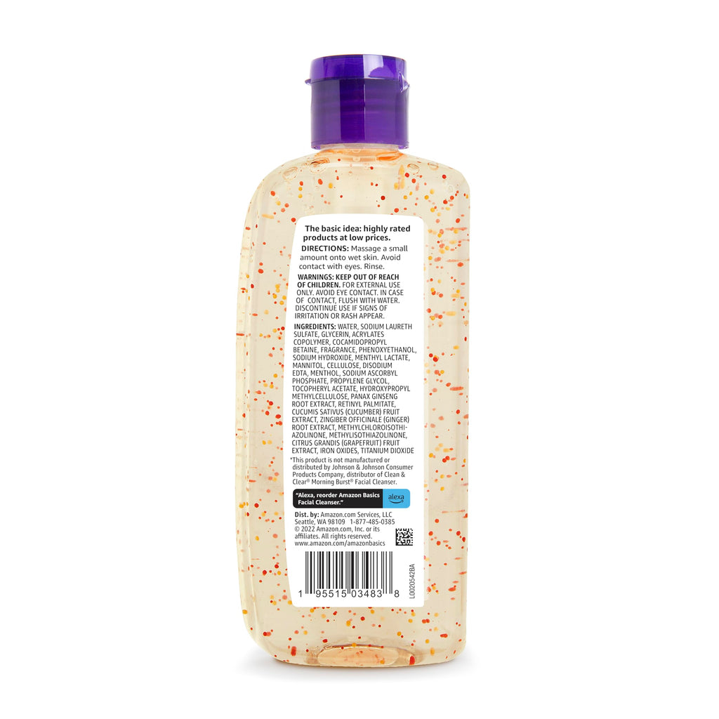 Amazon Basics Morning Fresh Facial Cleanser with Ginseng and Vitamin C, 8 fl oz