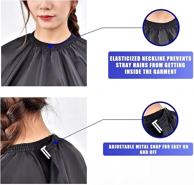Nicoc Salon Barber Cape, Extra Large haircut cape, Waterproof Polyester Hair Cutting Cape for Men, Women and Kids