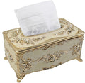Geesatis Tissue Box Cover,1 Pcs Gold 9.5''x5.5''x4.5''