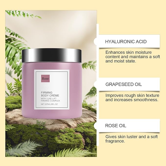 Champagne Lift Firming Body Cream,Champagne Lift Body Creme Anti-Aging Skin Tightening with Lifting Formula | Hydrates Dry Skin,Deep Hydration & Smoothing, Hydrates Dry Skin Arms & Legs (Rose)