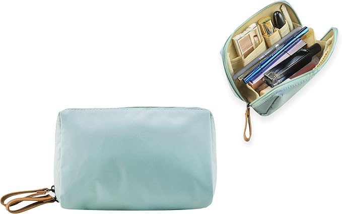 Kososuru Small Makeup Bag for Purse Portable Waterproof Cosmetic Bag Travel Makeup Pouch for Women (Sky blue, Square)