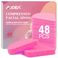AIDEA Compressed Facial Sponges-48Count, Disposable Face Sponges, Pink