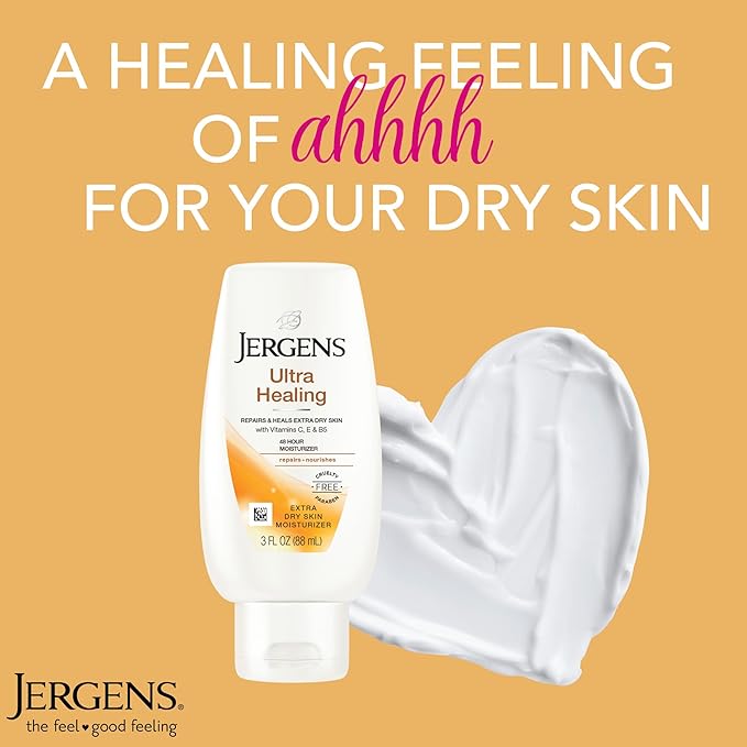 Jergens Ultra Healing Body Lotion, Moisturizer for Dry Skin, 3 fl oz, 3pk
