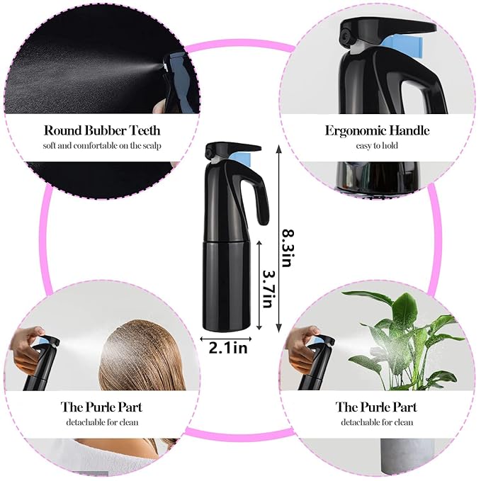 12Pcs Detangling Brush Set for Curly Hair, Curly Hair Brush with Sleep Bonnet Afro America/African 3a to 4c Texture, Easier and Faster on Wash Days