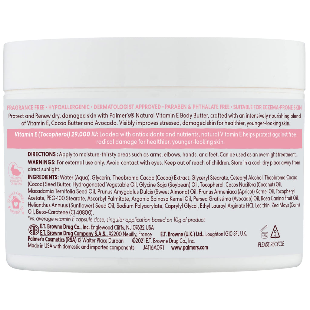 Palmer's Vitamin E Body Butter for Dry, Damaged Skin (7.25 Ounce)