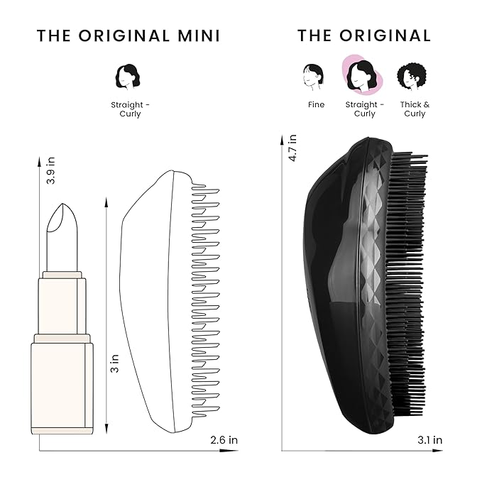 Tangle Teezer Original Detangler Brush for All Hair Types, Panther Black
