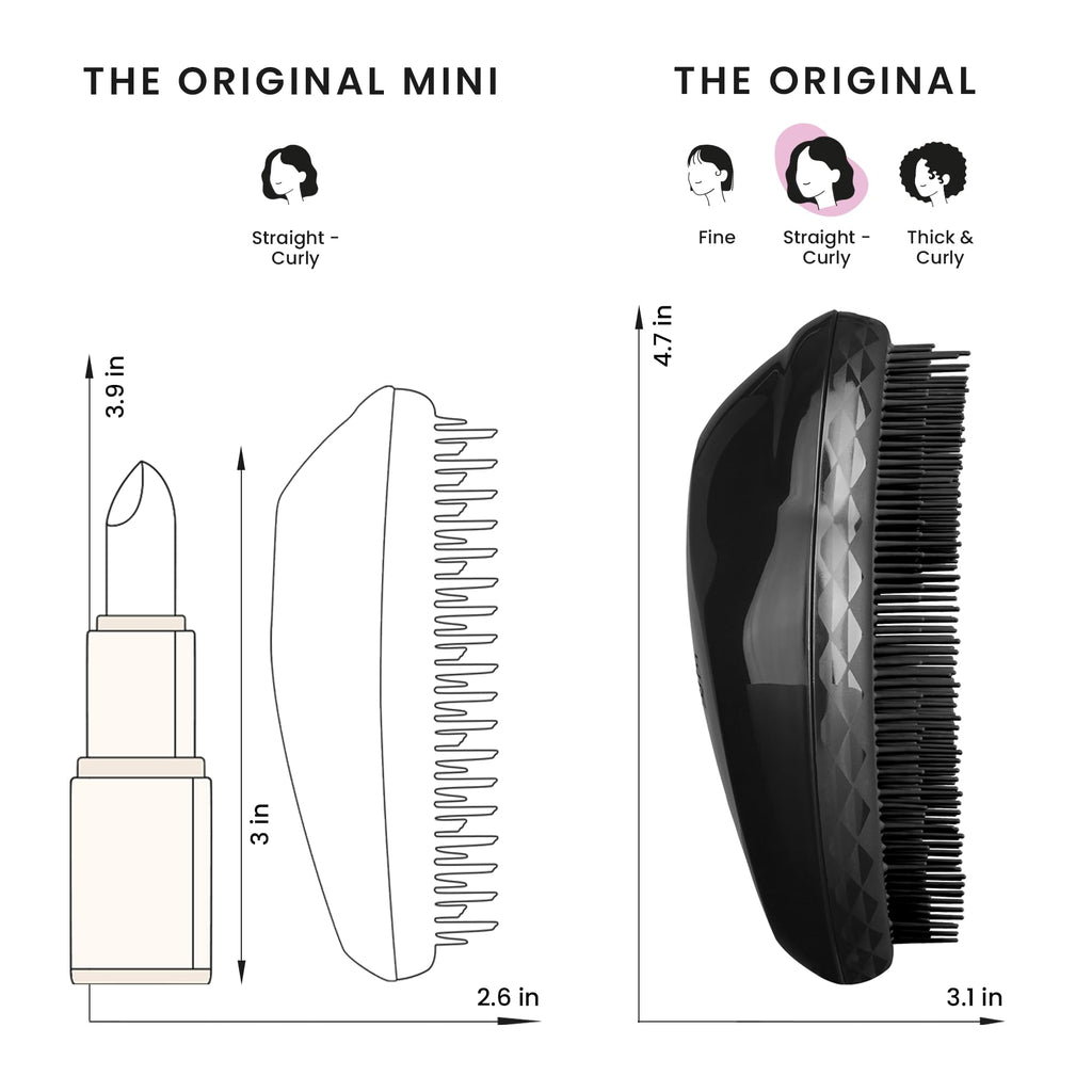 Tangle Teezer Original Detangler Brush for All Hair Types, Panther Black