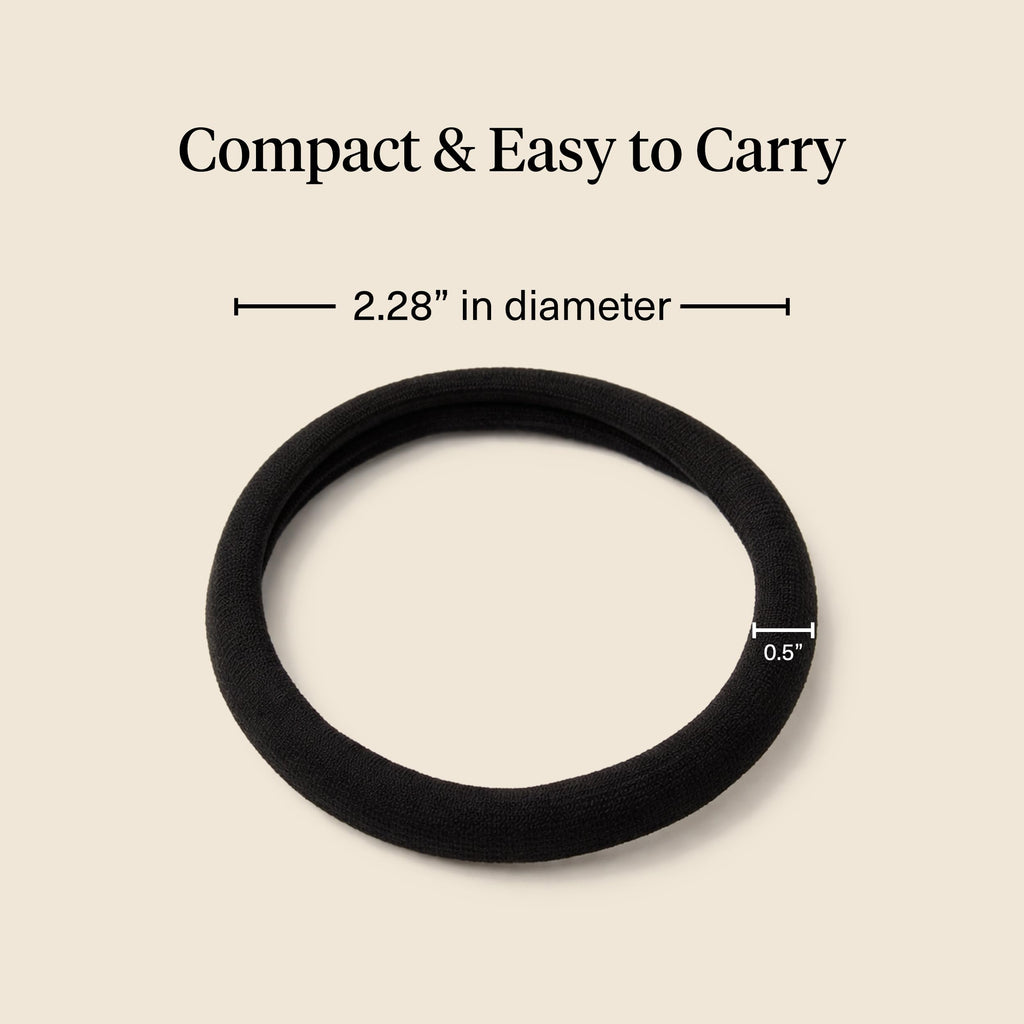 Kitsch Nylon Hair Ties No Damage - Stretchable Hair Bands for Strong All-Day Hold, Ponytail Holders | Hair Accessories for Girls - Black, 6 Pcs