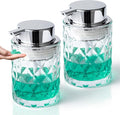 Bathroom Glass Soap Dispenser with Durable Rust-Proof Plastic Liquid Pump Hand Lotion Dispenser Antislip Shampoo Kitchen 10oz 2 Pack