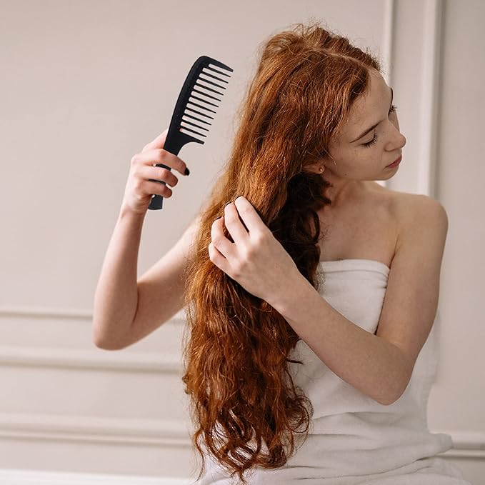 joaoxoko 2 Pcs Wide Tooth Comb, Large Tooth Curl Comb Shark Teeth Hair Hairstyle Tool for Curly Wet Wavy Thick Hair Wigs Barber Salon, Women Men