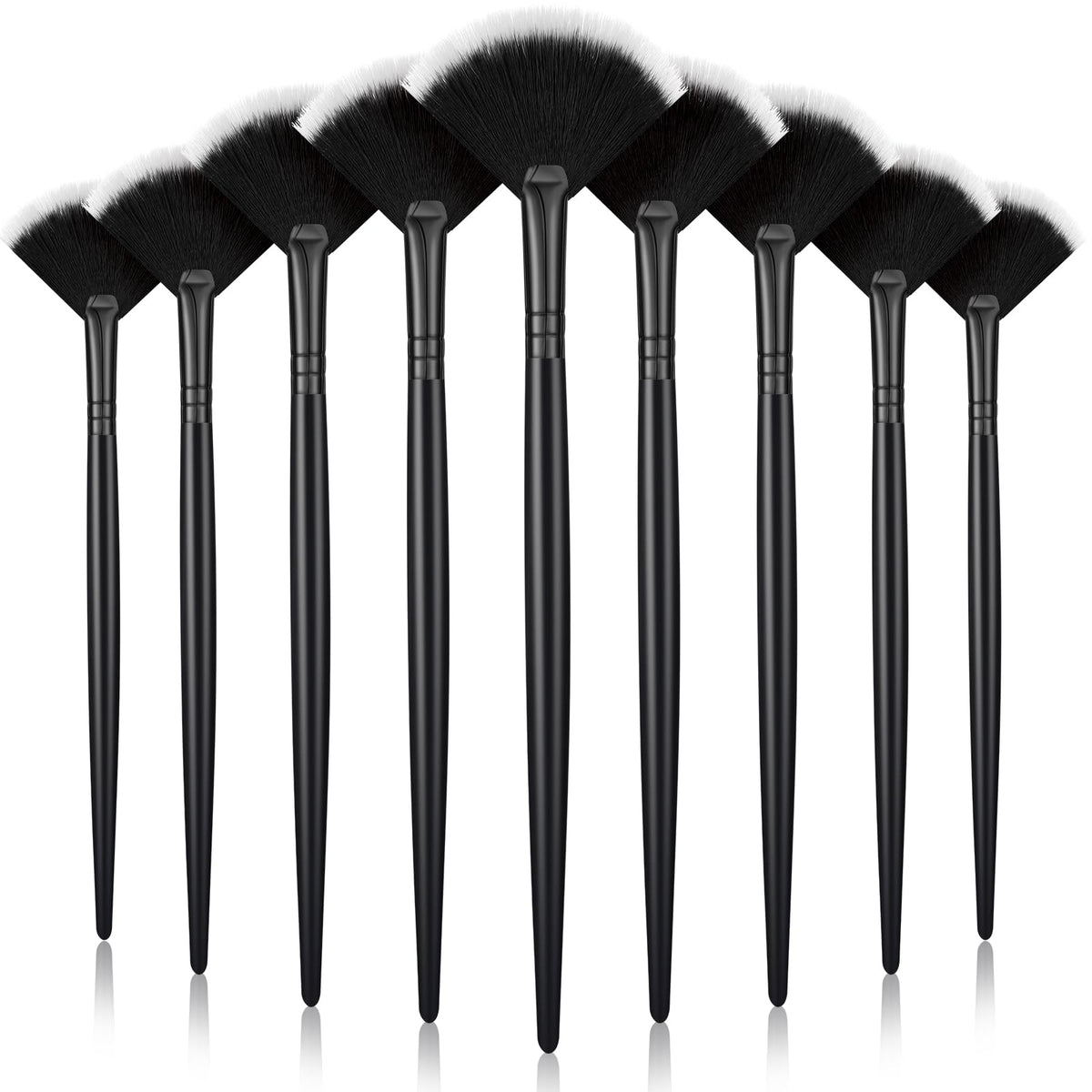 Maitys 9 Pieces Facial Fan Mask Brushes, Brown