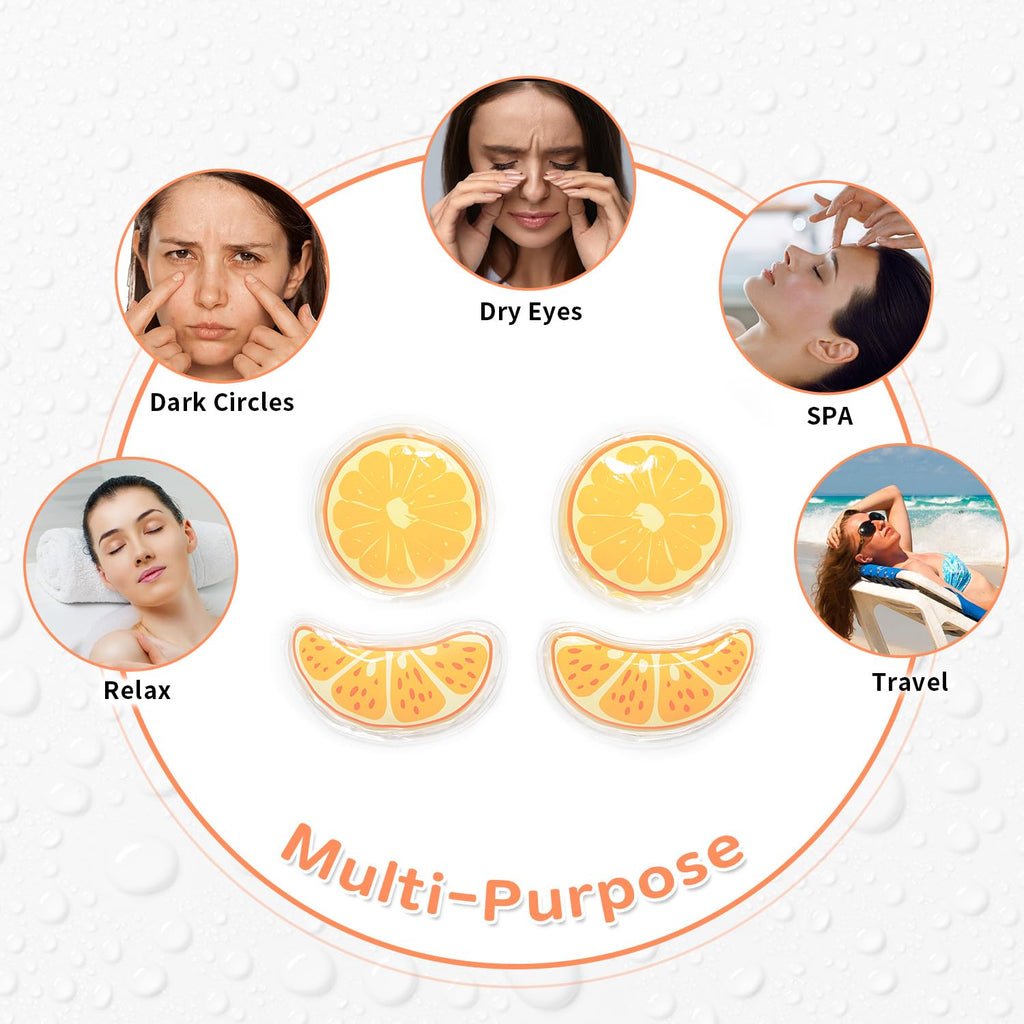 Conbella 4PCS Gel Eye Ice Pack Set Reusable, Cold and Hot Compress for Eyes