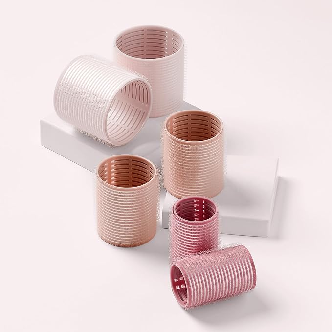 The Hair Edit Pump Up The Volume Ceramic Thermal Rollers - 6 Assorted Self Grip Hair Rollers With Storage Bag