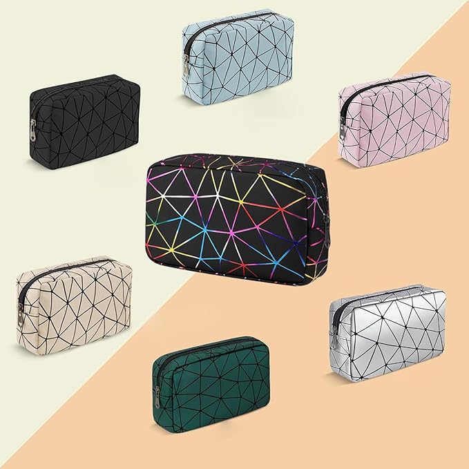 Period Bag for Girls Womens, Leather Sanitary Napkin Storage Bag, Portable Menstrual Pad Bag Period Pads Pouch, Small Make Up Bags(Colorful Black)