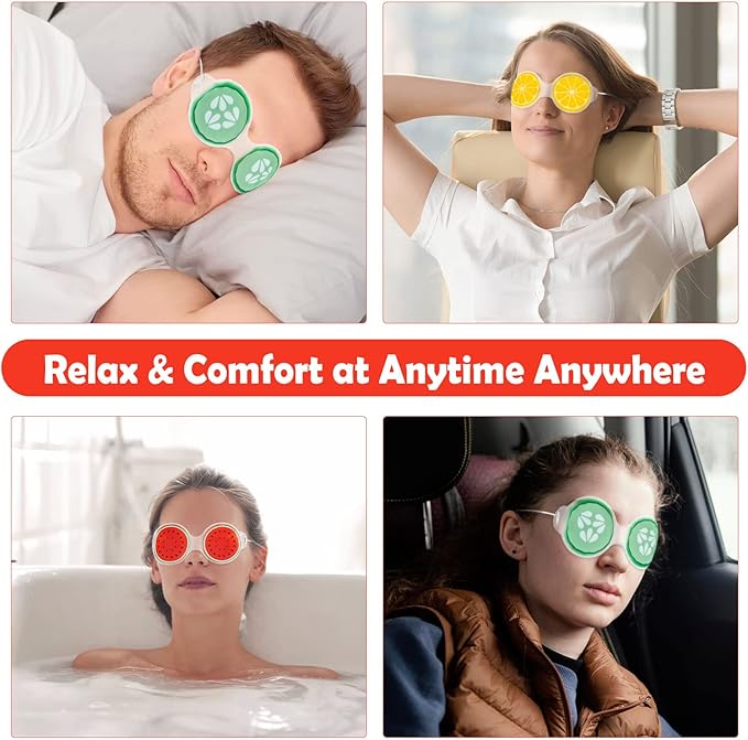 Gel Eye Mask for Dark Circles and Puffiness,Cold/Hot Packs Reusable Cute Cooling Ice Eye Masks,Relief Migraine Eyes Swollen,Soft & Non Toxic Suitable for Kids,Woman and Man(3 Pack)
