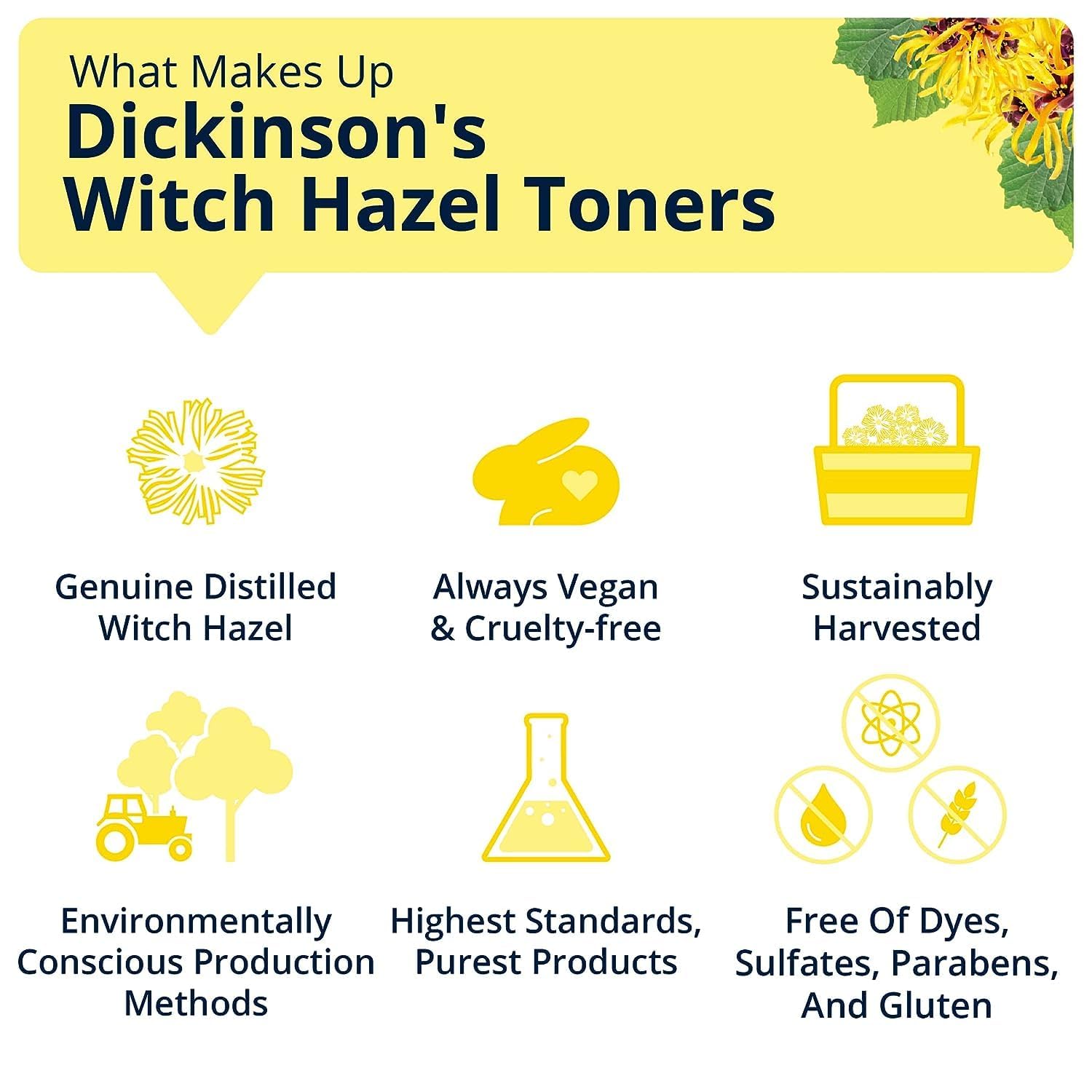 Dickinson's Witch Hazel Hydrating Toner with Rosewater | 16 Fl Oz