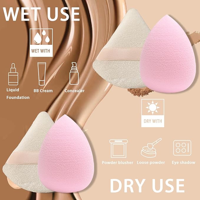GFOUNS 21 pcs Makeup Sponge Bulk:Makeup Sponges 21 Pcs for Liquid, Cream, and Powder, Multi-colored Pink make up sponges for foundation