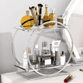YIWANFW Perfume Organizer for Bedroom Dresser- Sliver Makeup Organizers for Vanity, 2 Tier Bathroom Countertop Organizer Perfume Tray Skincare Storage Cosmetic Display Rack, Make Up Counter Shelf