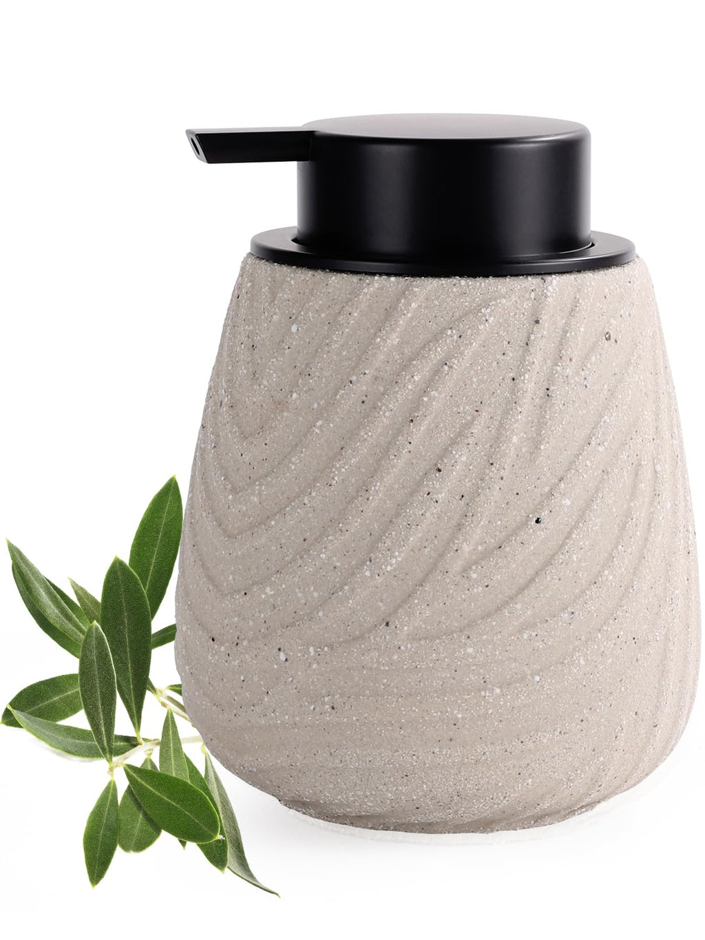 Avidanza 14 oz Ceramic Hand Soap Dispenser for Bathroom & Kitchen - Refillable Liquid Dish Pump with Non-Drip Design, Modern Farmhouse Style