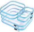 YQBRAO 6 Pack Sky Blue Clear Hard Shell Zipper Case, 1.2mm Heavy Duty Multi-Size Organizer Pouches for Home & Travel, Crush-Proof Storage Bags for Essentials, Toys & Toiletries (2L, 2M, 2S)