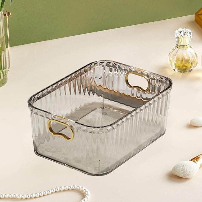 Acrylic Makeup Storage Bin Jewelry Organizer Storage Container Lightweight Multipurpose Portable for Pantry Laundry Accessory, Clear
