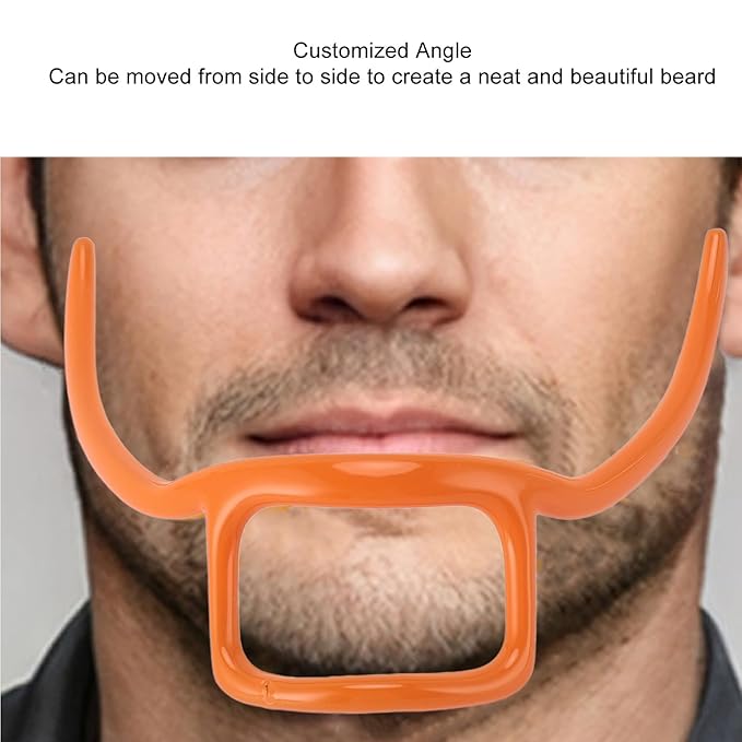 Tyenaza Beard Shaper, Hair Grooming Versatile Portable Shaping Tool Face Hair Styling Template for Men (Orange)
