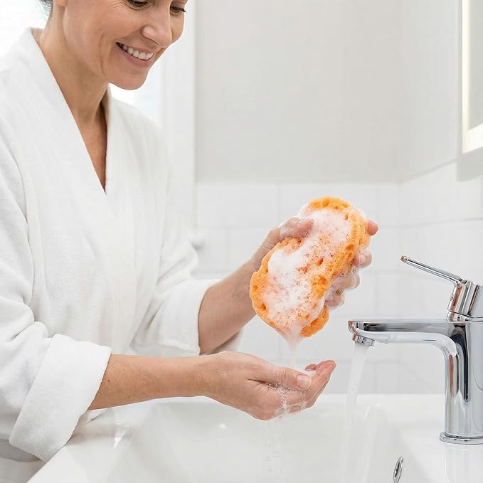 3-piece Set of Colored Honeycomb Bath sponges (red, Blue, Purple)
