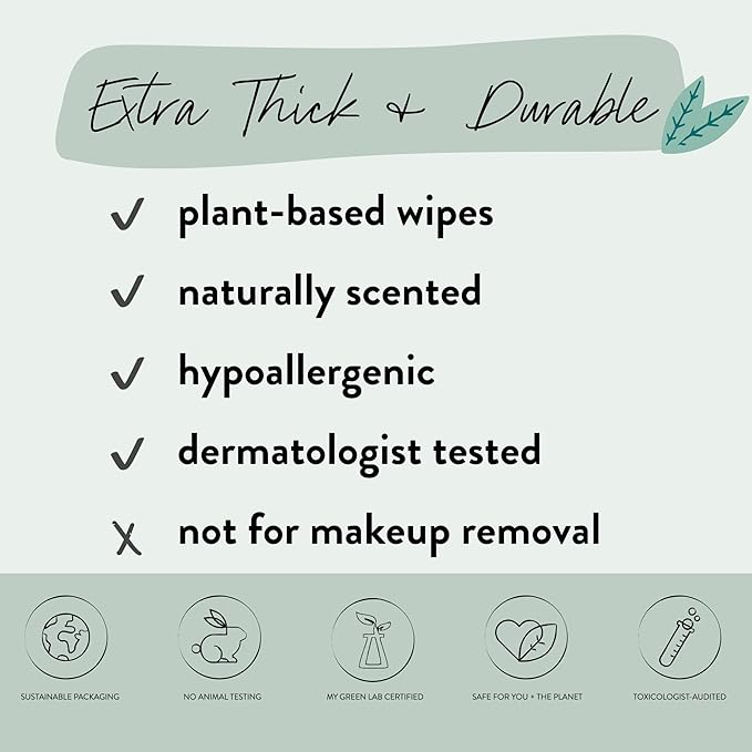 The Honest Company Hydrate and Cleanse Naturally Scented Wipes, Cleansing Multi-Tasking, 99% Water, Plant Based, Hypoallergenic, Aloe Cucumber, 60 Count