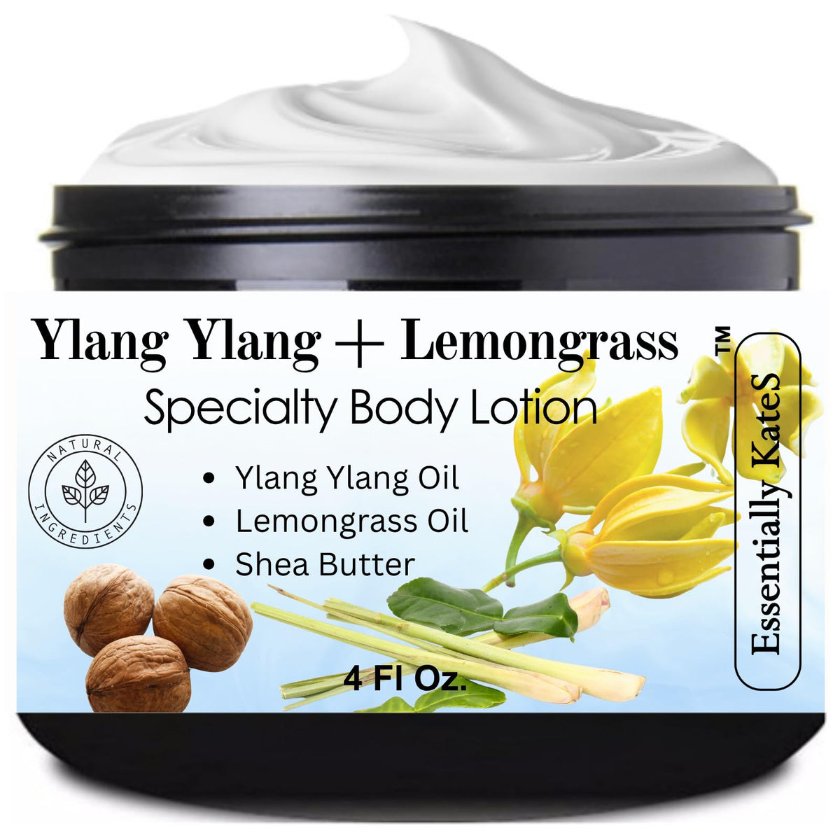 Essentially KateS Thailand Secret Specialty Body Lotion 4 Fl Oz - (Parent) - Infused with Makrut Lime Leaf, Lemongrass Oil, Rosemary Oil and Shea Butter - Calming, Soothing, Relaxing, and Hydrating