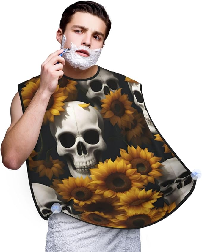 Ice Hockey Print Print Beard Bib Shaving Apron, Beard Hair Trimming Cape Gift For Dad