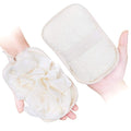 mikimini Bath Mitt for Women, Bath Pouf Mesh Brushes 1 PC Upgraded Version | Loofah Sponge & Exfoliating Pad 2 in 1 Professional Design | Exfoliating Gently with The Elastic (1 Pack)