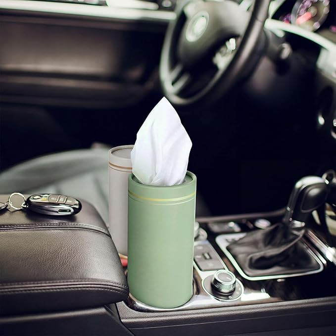 Fourluoo 12 Pack Car Tissue Cylinder Holder Bulk with 3 Ply Facial Tissues, Round Napkin Holders for Cup Holder Cylinder Travel Paper Tubes Bulk Round Napkin Boxes Packs(Multicolor)