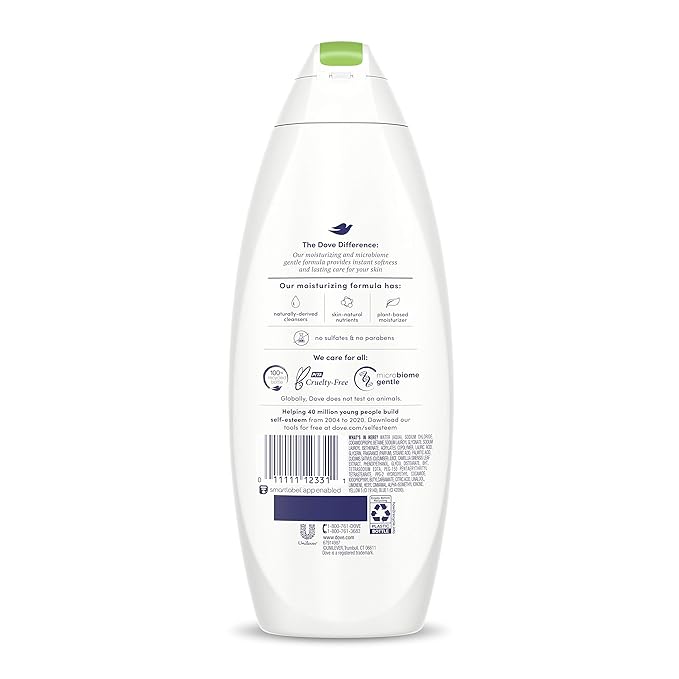 Dove Refreshing Body Wash Cucumber and Green Tea 4 Count Revitalizes and Refreshes Skin Cleanser That Effectively Washes Away Bacteria While Nourishing Your Skin 22 oz